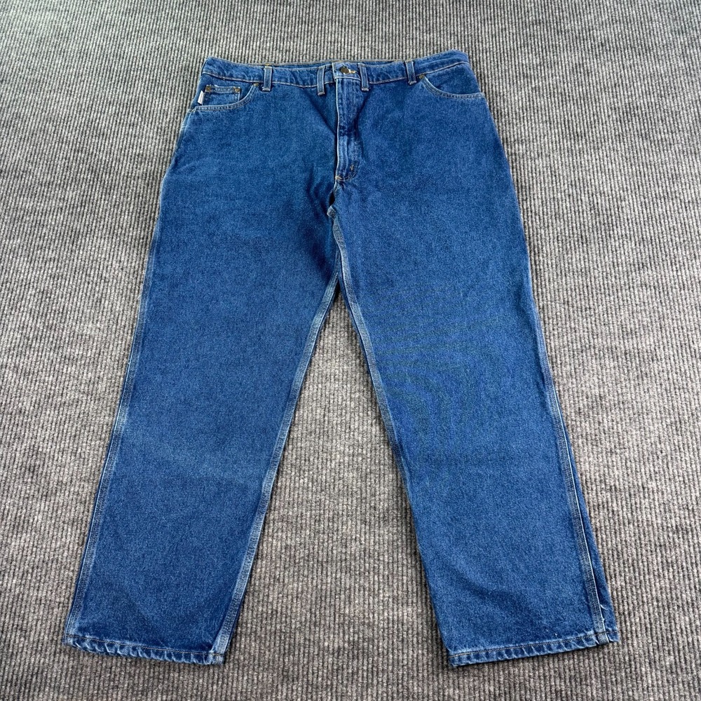 Carhartt B171 DST Carpenter Jeans Men 42x32 Blue Denim Relaxed Fit Work Pants